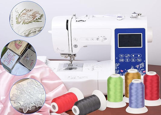 Simthread Embroidery Thread Kit – 63 Colors Polyester (40wt, 550Y)