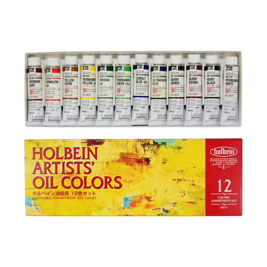 Holbein Artists’ Oil Color Set – 12 Colors (10ml Tubes)