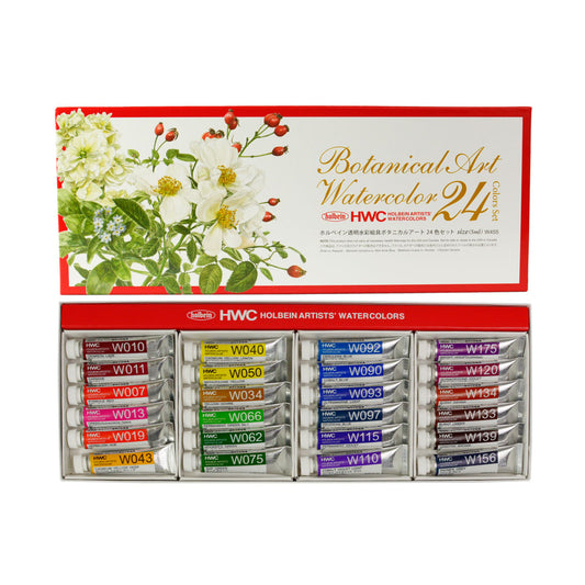 Holbein Artists’ Watercolor Botanical Art Set – 24 Colors (5ml Tubes)