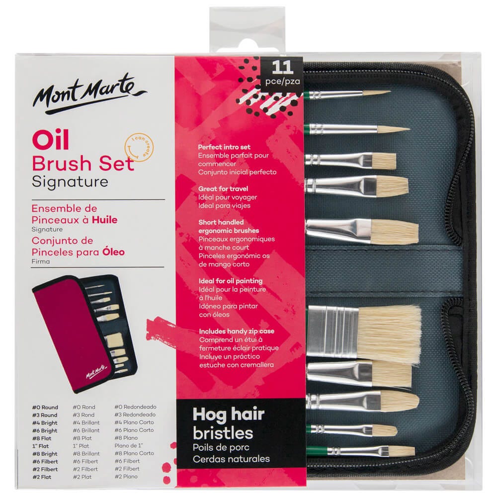 Mont Marte Signature Oil Brush Set – 11 Pieces