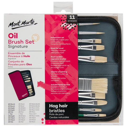 Mont Marte Signature Oil Brush Set – 11 Pieces